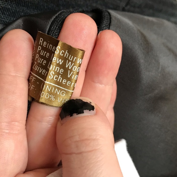 Hirmer munchen blue pinstripe wool two button men's sport coat - Picture 14 of 14